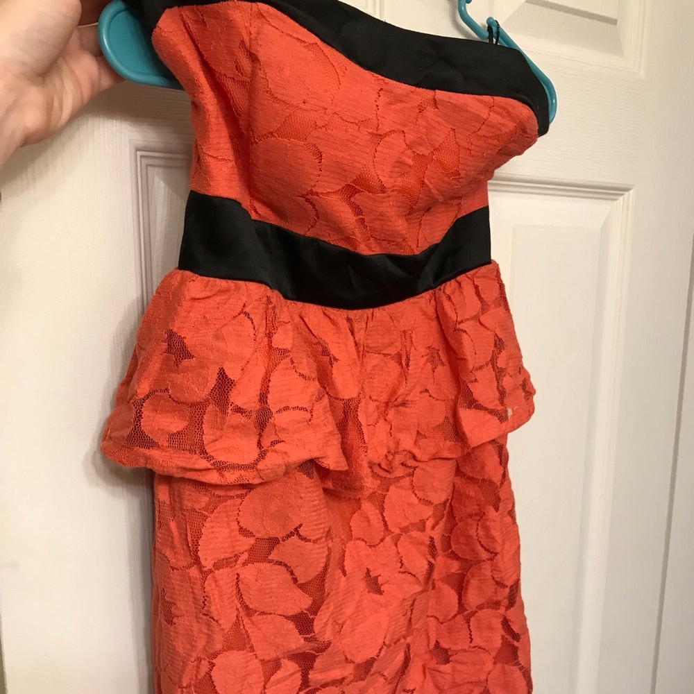 Orange flower lace dress